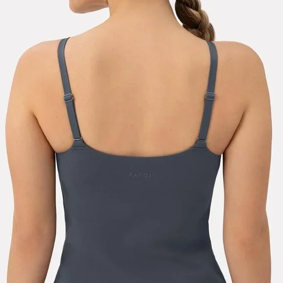 Women's Yoga Tank Top with Built-In Bra, Medium Support, Soft Fabric, Thunder Co - Picture 2 of 6